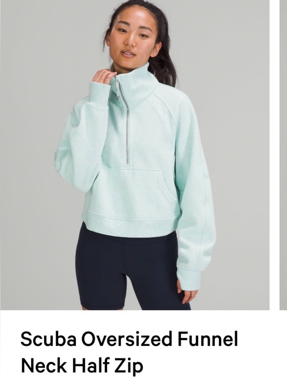 Lululemon Athletica Mint Scuba Sweatshirt 1/2 Zip-Up